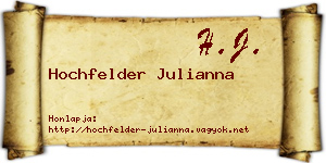 Hochfelder Julianna névjegykártya